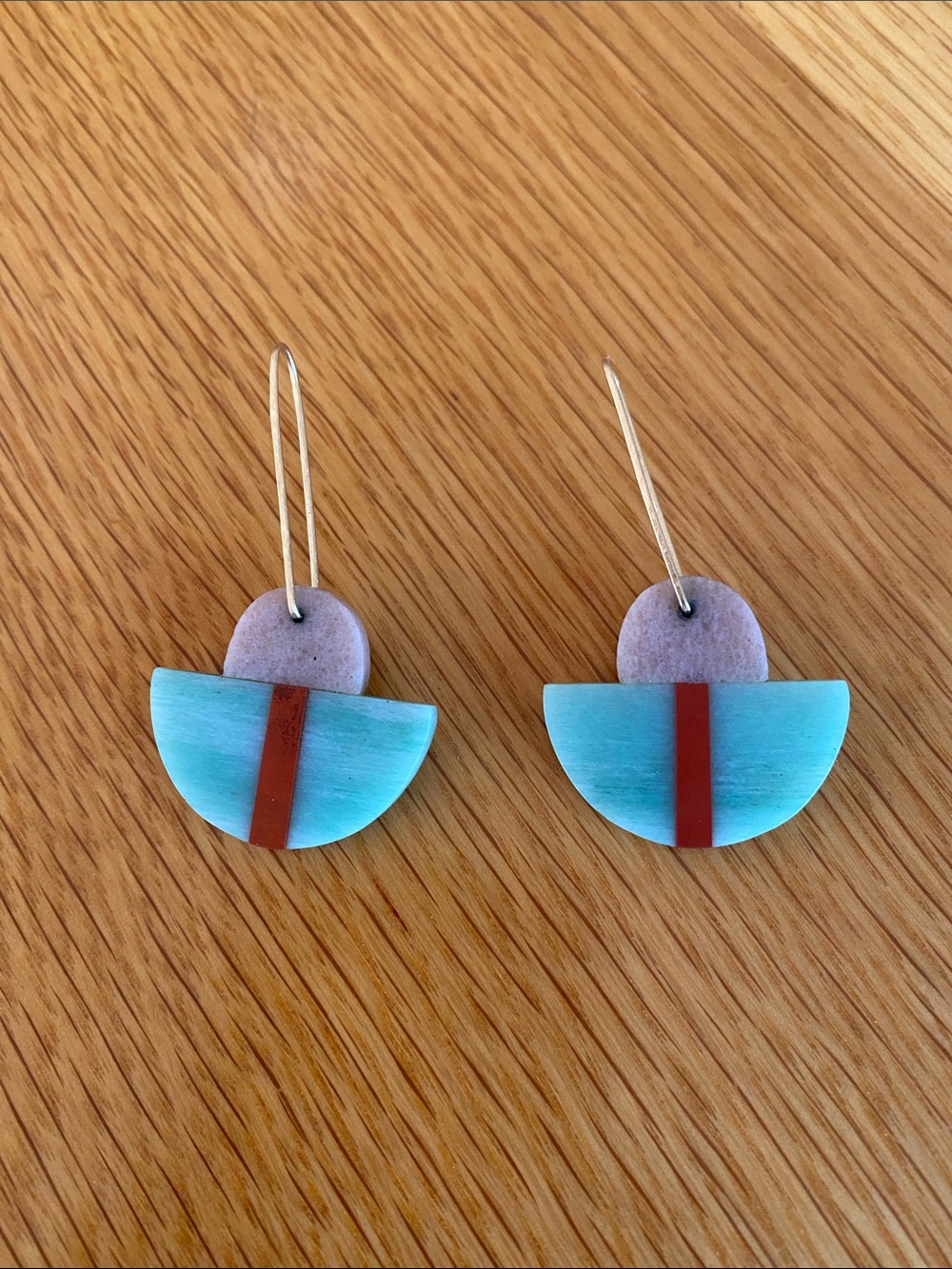 Alison Jean Cole Multi-Stone Intarsia Earrings - Lapidary Art